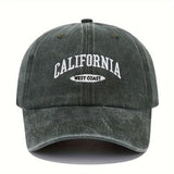 1PC Embroidered Baseball Cap On The West Coast Of California Vintage Style Pointed Hat Lightweight Hat Sun Resistant Sport Hat