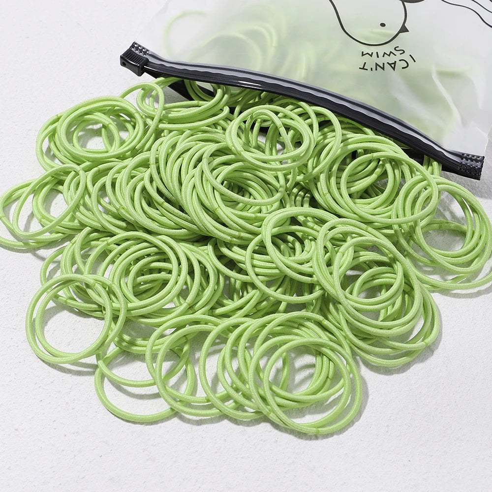 50PCS Macaron Rubber Band Hairband Headband High Elastic Durable Hair Ring Tied High Ponytail Women's Kids Hair Headwear