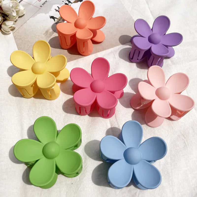 Large Flower Claw Clips For Women Fashion Hair Claw Hair Clamps Girls Matte Hairpins Sweet Headwear Barrette Hair Accessories