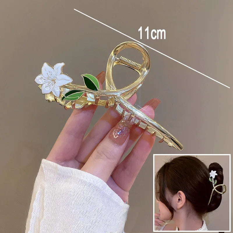 New Sweet Flower Durian Hair Claw Clip Ponytail Grab Hair Clips Shark Clip Woman Hairpins For Girl Hair Accessories Headdress