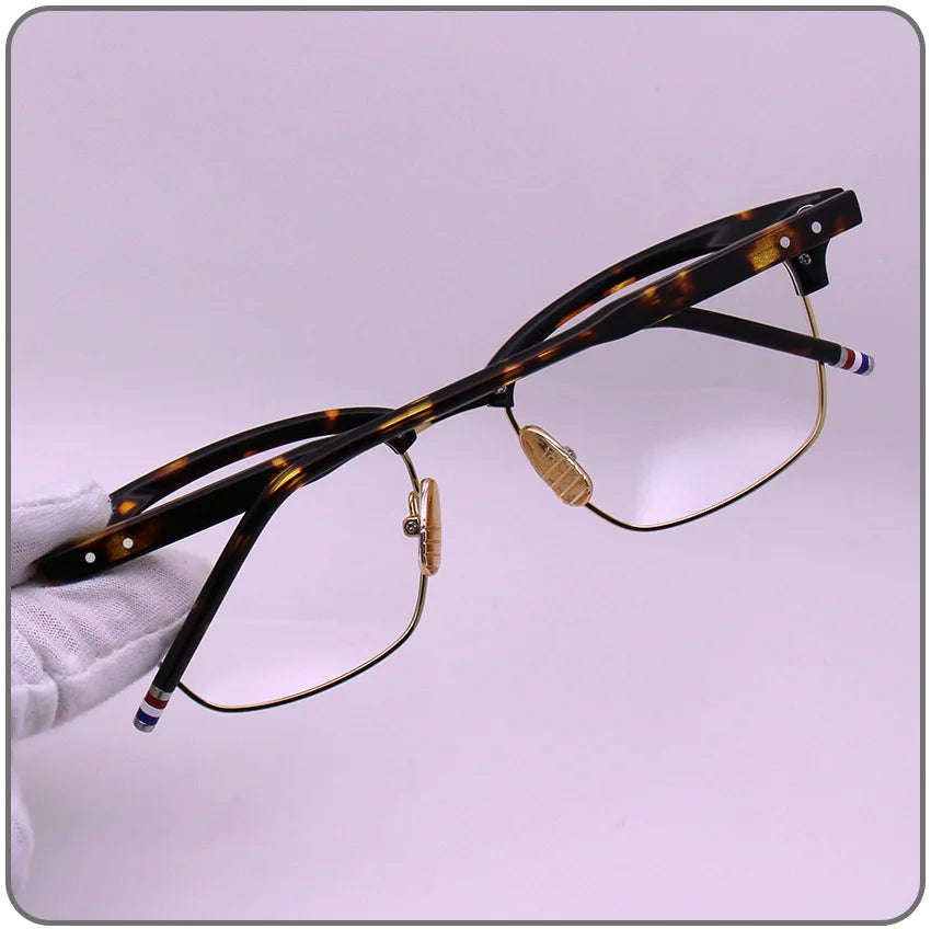 Men Square Business Titanium Acetate Glasses Frame Fashion Brand Designer Ultra-light Eyeglasses TB711 Sun Sunglasses Glasses