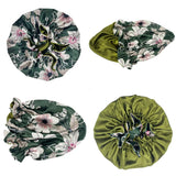 Double Layer Silky Satin Bonnet Women Sleeping Cap Large Reversible Satin Linned Night Sleep Headwrap Hat Hair Wrap Accessories