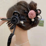 13cm Rose Shark Clip  Large  hair claw Elegant High-Grade Hair Accessories Pinzas Para El Cabello  Заколка Для Волос