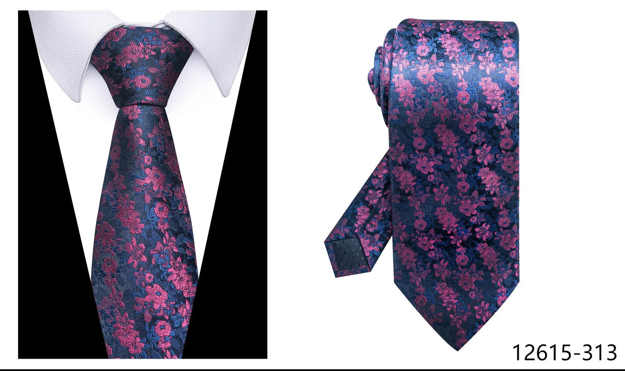 100% Silk Brand Purple Tie Men Necktie High Quality Mix Colors Silk 7.5 cm Gravatas Accessories Wedding April Fool's Day