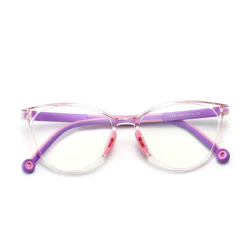 Blue Light Blocking Glasses for Kids Computer Glasses TR90 Frame Clear Lens Girl Boy Video Gaming Children Safety Eyewear