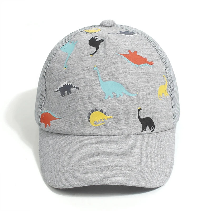 Summer Baby Boy Cap Dinosaur Mesh Kids Sun Hats for Girls Accessories Sports Travel Children Baseball Caps Adjustable 0-5Y