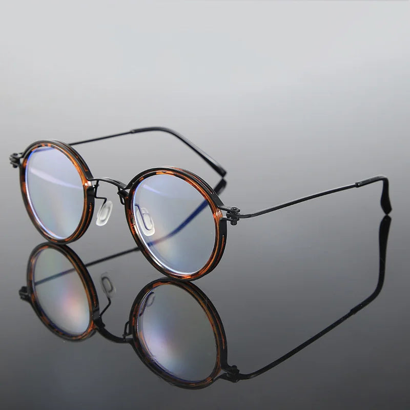 Reading Glasses Men High Quality Round Alloy Magnifying Glasses Eye Prescription 0 To +4 Clear Lens Anti Blue Light Glasses New