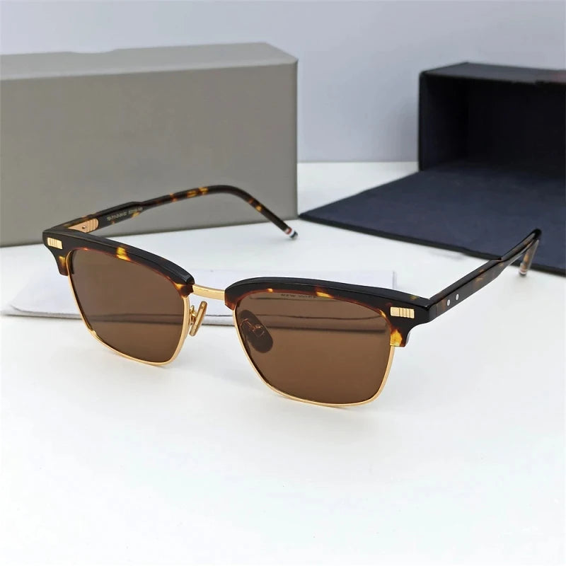 Men Square Business Titanium Acetate Glasses Frame Fashion Brand Designer Ultra-light Eyeglasses TB711 Sun Sunglasses Glasses