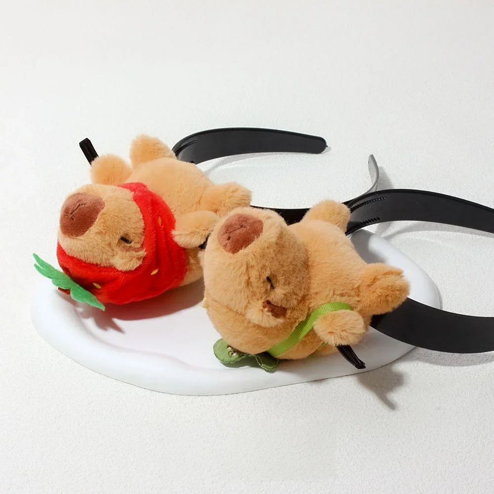 Headband Cartoon Funny Capybara Hair Hoop Summer Women's Cute Face Wash Headband Funny Plush Hair Band Hair Accessories