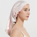 Luxury Comfortable Solid100% Real Silk Long Nightcap Hair Care Perm Beauty Sleeping Hat