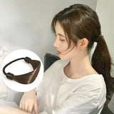 Rubber Band Made of Hair Simulation Wig Head Rope Fashion Wig Hair Rings Straight Hair Tie Ponytail High Elastic HairRope