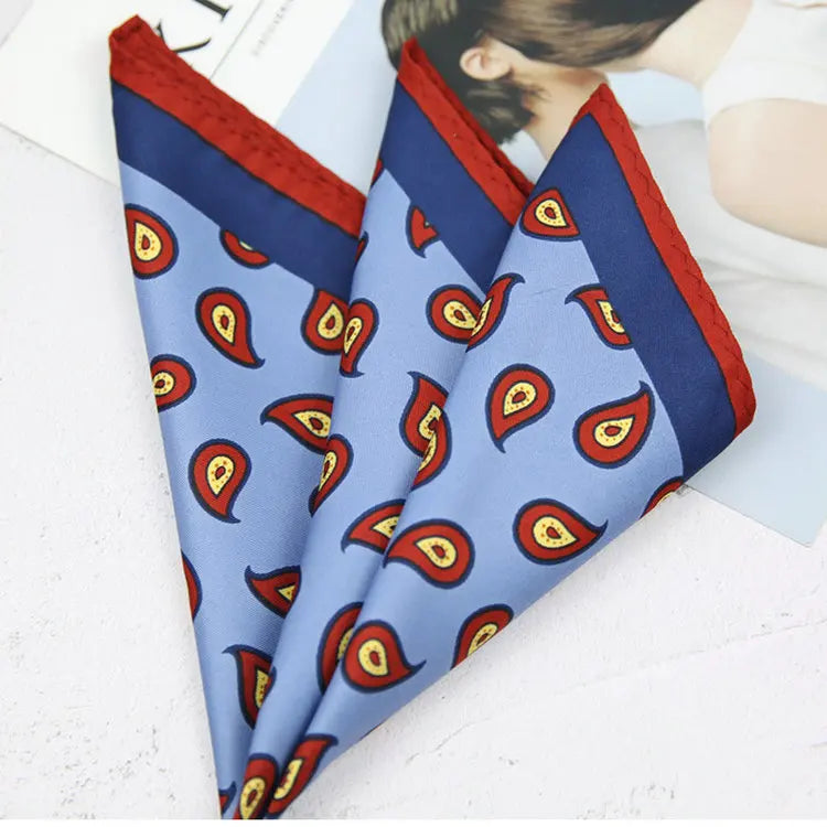 New Dot Red Print Pocket Square Floral Chest Towel Paisley Suits Wedding Gentlemen Hankies Men's Handkerchiefs Pocket Squares