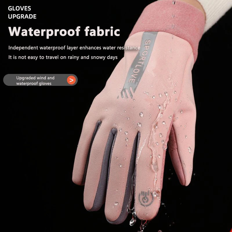 Winter Gloves Women Cycling Bike Thermal Fleece Cold Resistance Wind Waterproof Bicycle Warm Outdoor Running Skiing Mittens