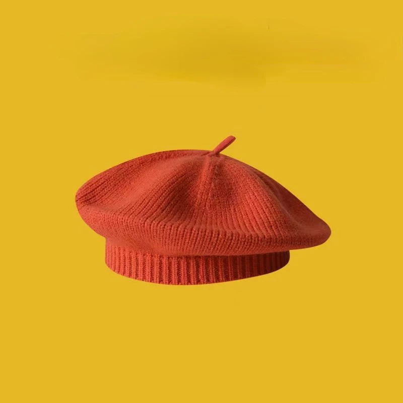 Fashion Cute Baby Knitted Beret Hat Solid Color Children's Warm Hats Autumn Winter Cap For Kids Outdoor Bonnet Accessories Gift