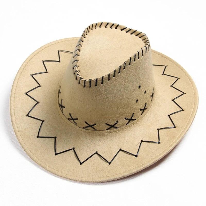 New Kids Western Cowboy Hat Curved Brim Outdoor Toddler Sun Hat Children Birthday Gifts Vacation Cap Party Cosplay Hat