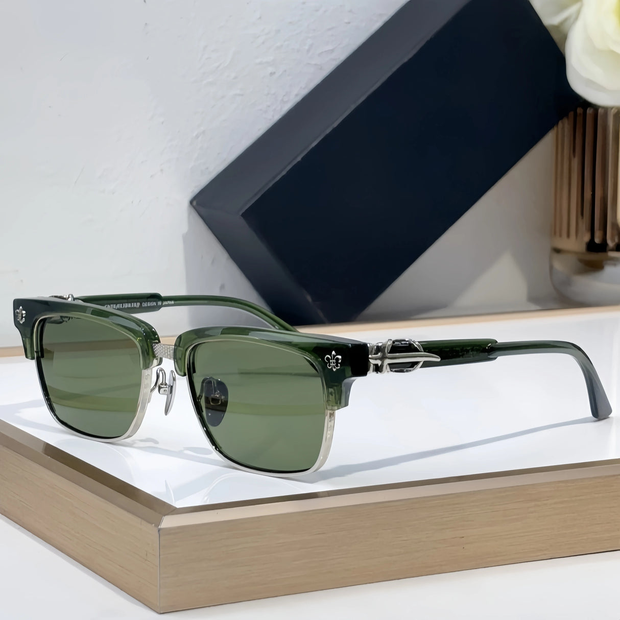 Popular Sunglasses Titanium Acetate Fashion Eyeglasse Frame Men Square Retro High Quality Women Luxury Brand Designer Glasses