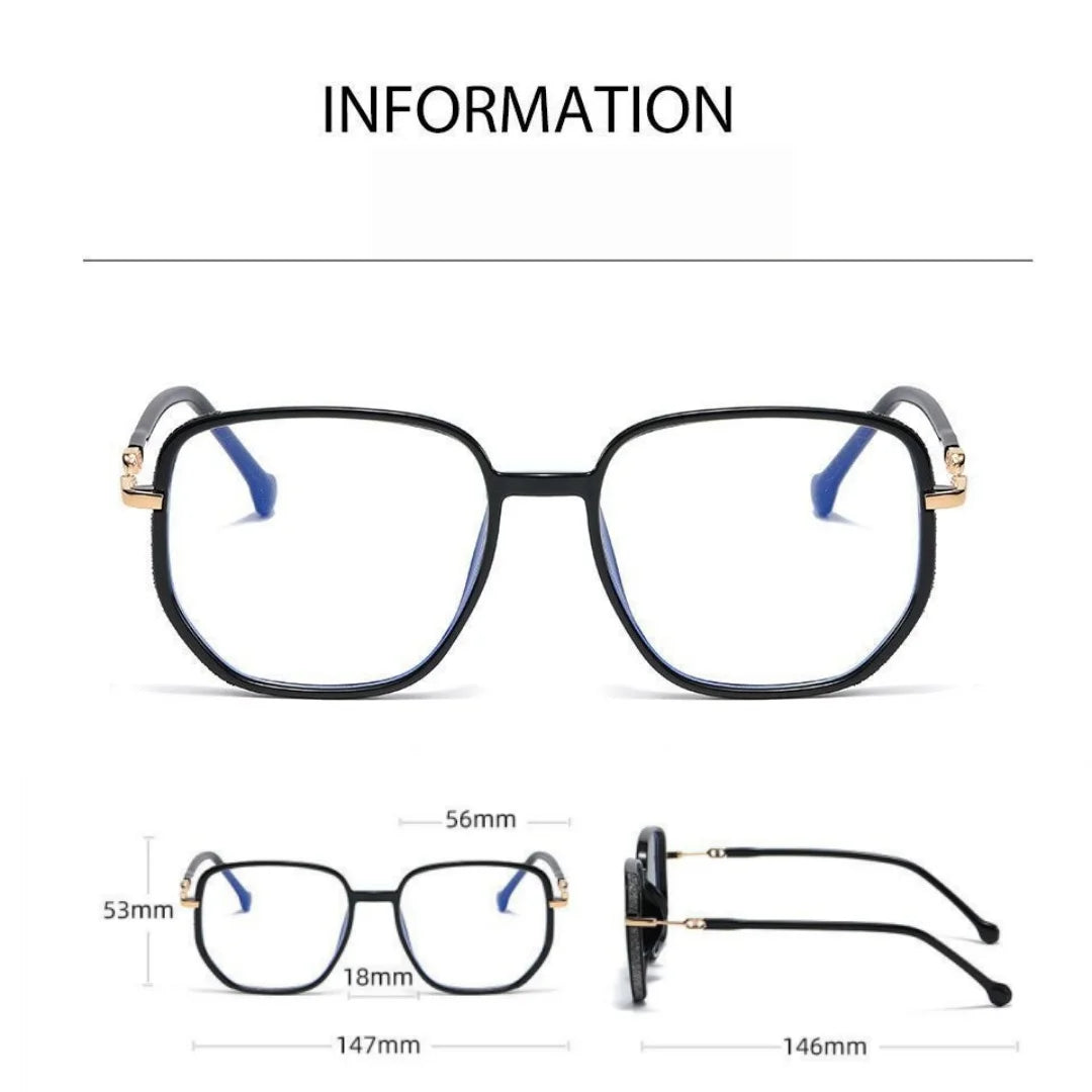 Blue Light Blocking Reading Glasses with Glitter Frame Fashion Oversized Presbyopia Glasses Slimming for Men Women
