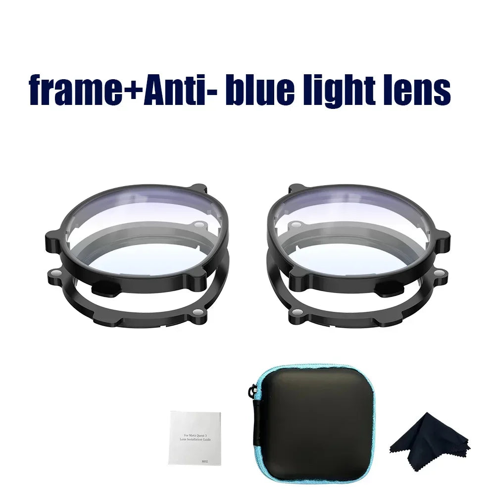 For Quest 3 lens Magnetic eyeglass frames anti-blue light optical lenses protection VR accessories for Oculus/Meta Quest 3