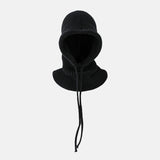 Winter Balaclava Hat for Men&Women Knitted Hooded Cap Outdoor Windproof Drawstring Hat One-Piece Neck Beanie Capofficial website
