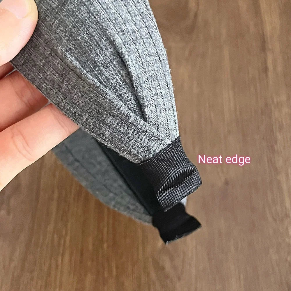 Women Very Wide Ribbed Knit Hairbands Tooth Headbands Non-slip For Washing Sports Simple Solid Color High Crown Headwrap 7cm