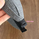 Women Very Wide Ribbed Knit Hairbands Tooth Headbands Non-slip For Washing Sports Simple Solid Color High Crown Headwrap 7cm