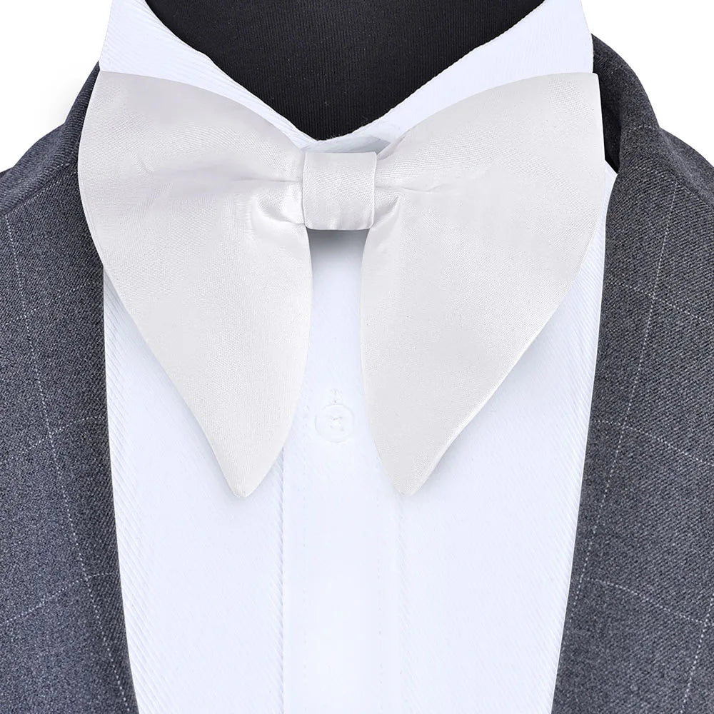 Classic Silk Solid Green Red Black Big Bow Tie for Man Fashion Bowknot Party Business Office Wedding Gift Accessories