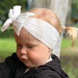 Solid Cable Bow Baby Headband for Child Nylon Layers Headwear Kids Elastic Turban Headwraps Newborn Boys Girls Hair Accessories
