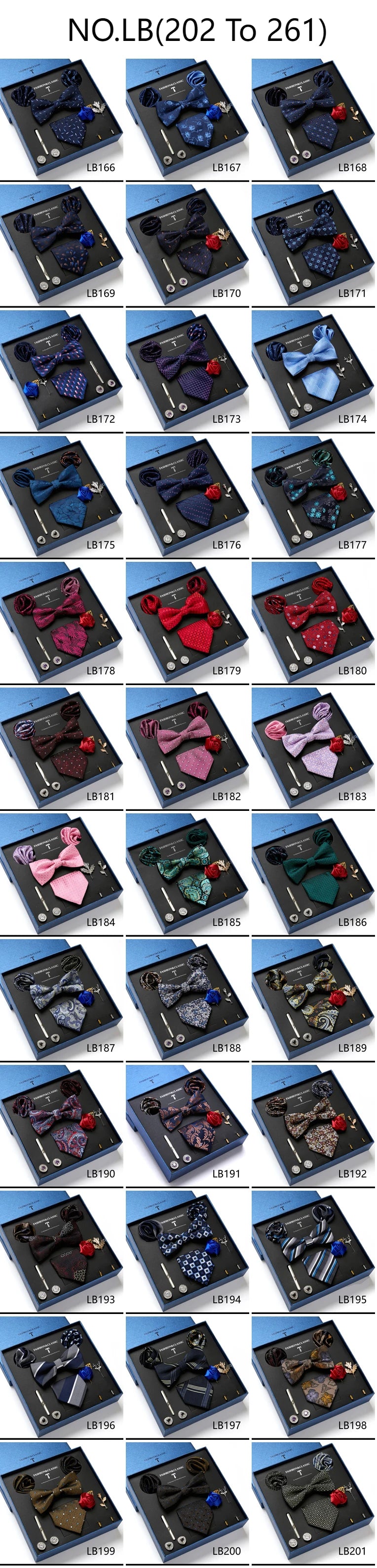 Holiday Gift Box Tie For Men Tie Handkerchief Pocket Squares Cufflink Set Necktie Box Man Dark Grey April Fool's Day