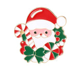 8 Styles Pretty Santa Claus Collection Brooches Candy Canes Wreath Sleigh Reindeer Tree Father Christmas Lapel Pins Xmas Gift