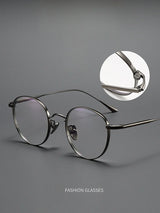 Titanium Glasses Frame Retro Round Wide-rimmed Men's Glasses Frame Anti-blue Light Optical Prescription Women Glasses Frame 835