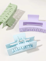 7 Pcs Big Hair Claw Clips 3.4" Non-slip Big Square Matte for Women Girls, Strong Hold Banana Clips for Thick Thin Hair