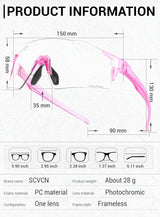 SCVCN UV400 Photochromic Cycling Glasss Sports Running Sunglasses Men Outdoor Drving Bicycle Goggles MTB Eyewear 1 Lens