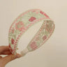 3Pcs Bohemian Embroidered Floral Headbands Wide Band Hair Accessories Vibrant Multicolor Flowers High-Quality Fabric for Women