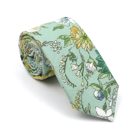 New Men's Floral Neck Ties Casual Cotton Slim Tie Skinny Wedding Party Suit Collar Flower Neckties Gravata Accessories Gift