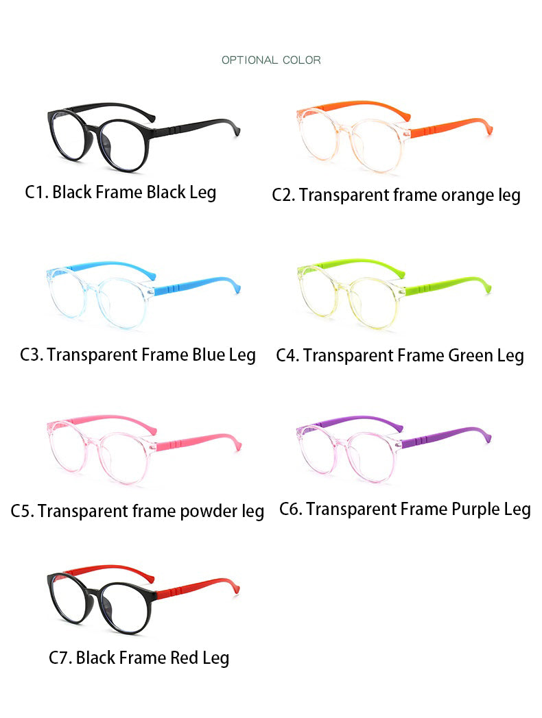 Blue Light Blocking Glasses for Kids Computer Glasses Silicone Frame Clear Lens Girl Boy Video Gaming Children Safety Eyewear