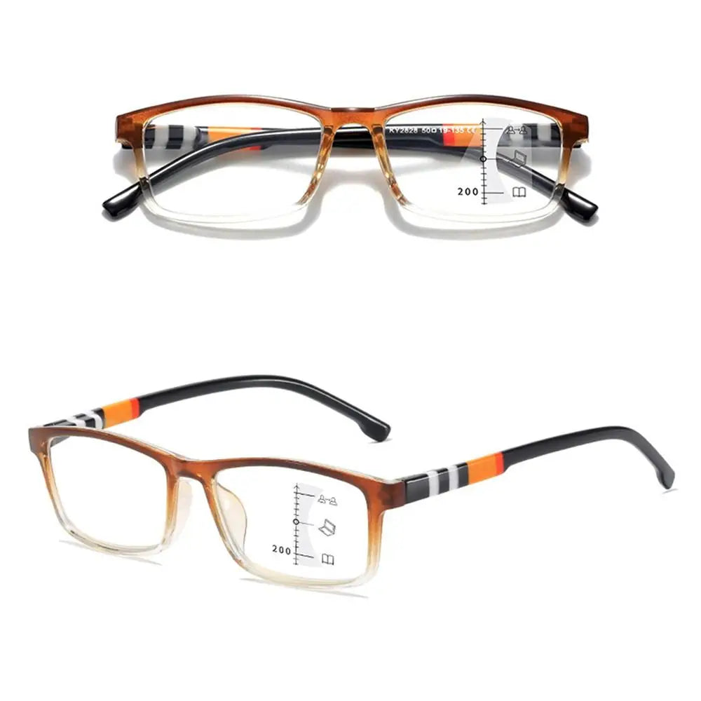 Blue Ray Blocking Anti-Blue Light Reading Glasses Multifocal Progressive Near Far Square Eyeglasses Ultralight PC