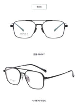 Light Pure Titanium Frames Retro Polygon Spectacle Pilot Ultra Double Bridge Customized Optical Prescription Eyeglasses Man