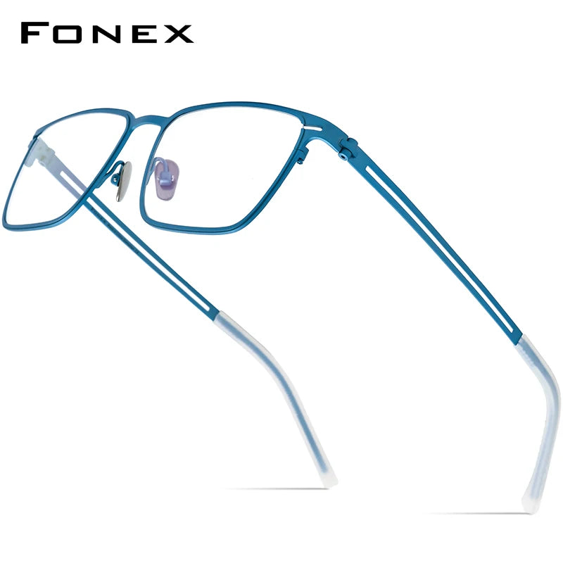 FONEX Titanium Glasses Frame Men New Brand Design Square Eyewear Ultralight-Weight Japanese High Quality Eyeglasses Frames 85779