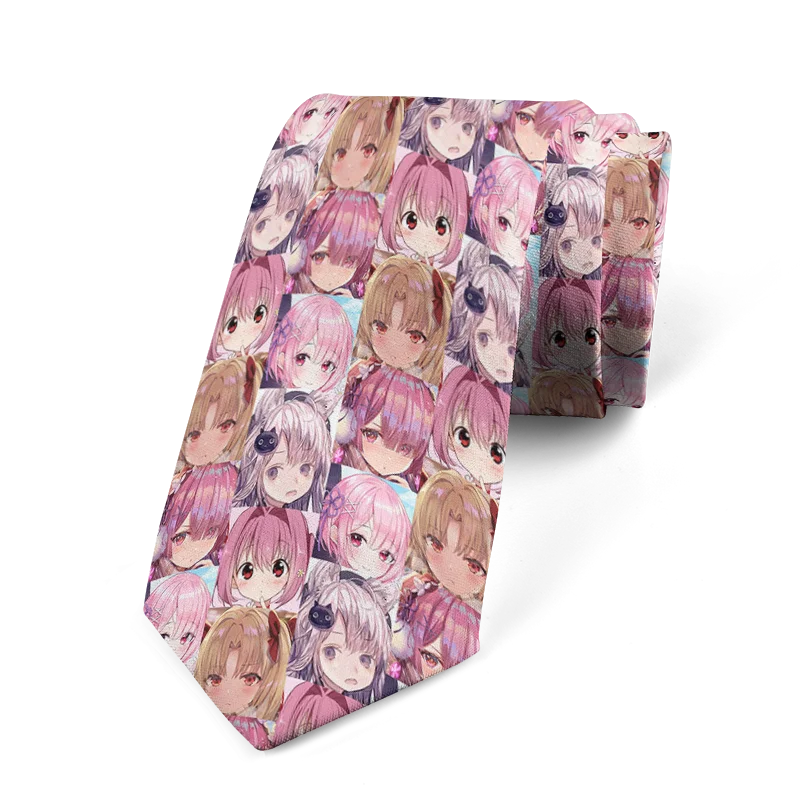 Anime cartoon printing men's tie unisex casual creative tie novelty unique accessories business gifts wedding shirt accessories