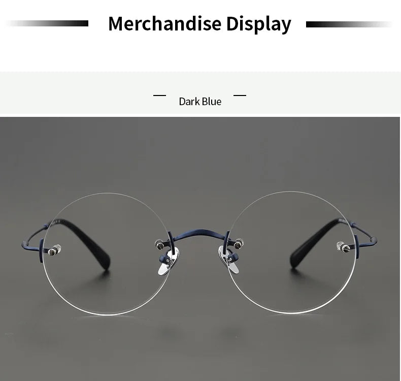 2024 Pure Titanium Round Rimless Glasses Frame Simple Fashion Men Women Small Faces Eyeglasses Light Weight Frameless Spectacles