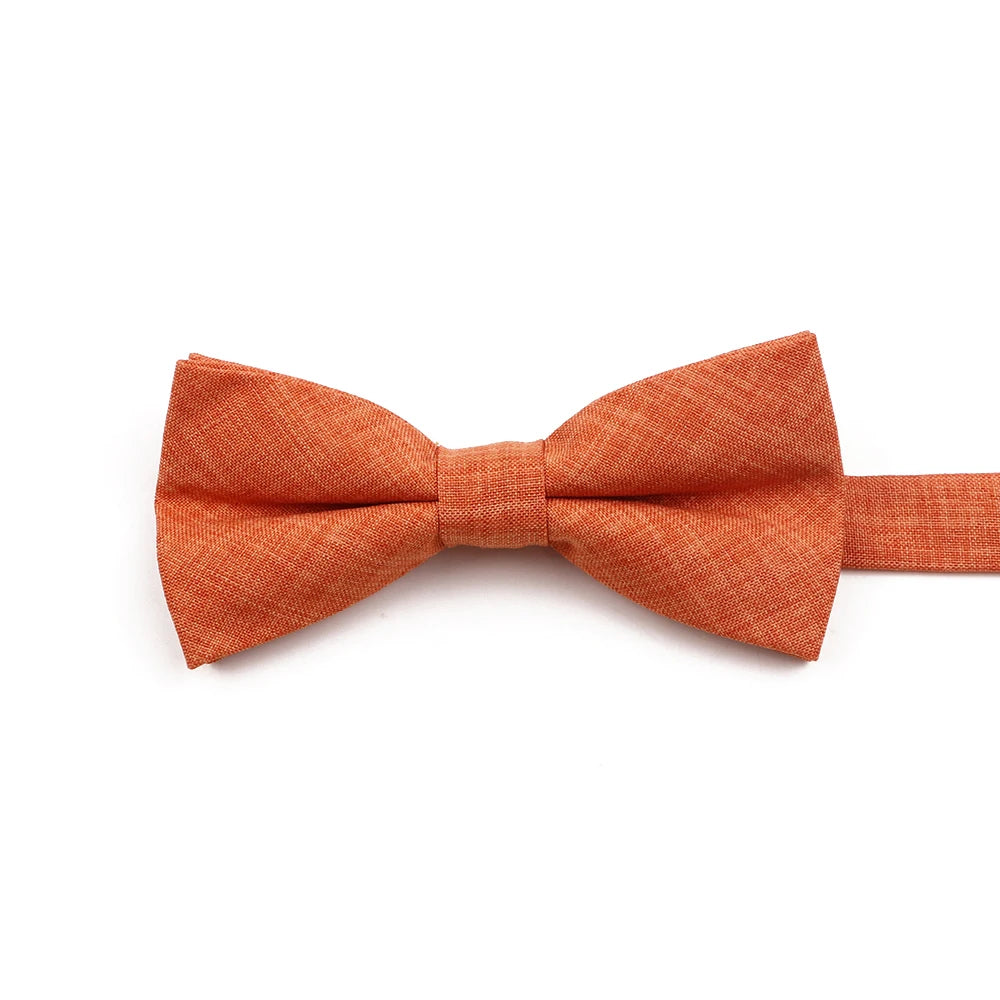 High Quality Mens Solid Color Bowtie Set For Men Children Wedding Party Dinner Accessory Pink Orange Father-son Bow Tie Gift