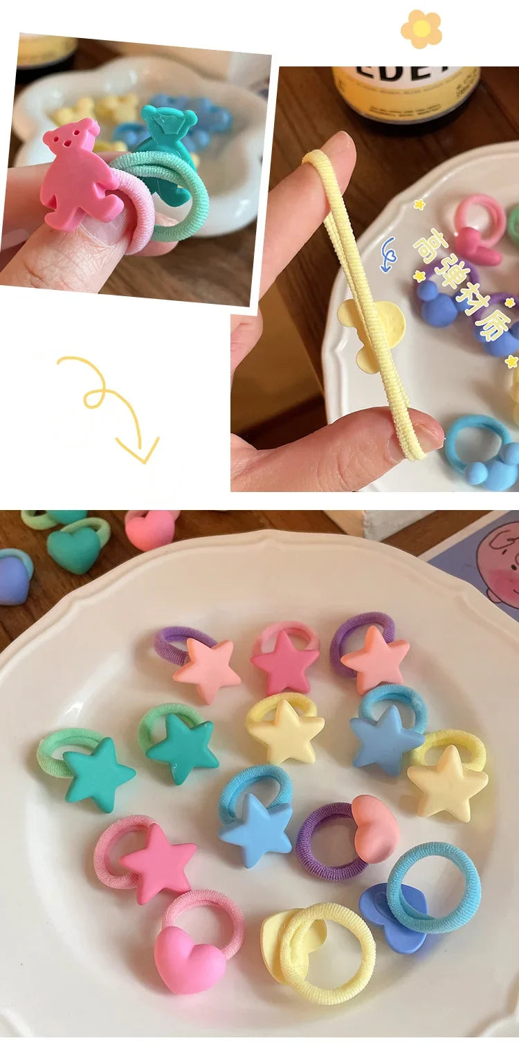 10pc Kids Girls Elastic Hair Bands Baby Hair Tie Rope Strap Rubber Bands Elastics Girls Tie Braids Hair Accessories