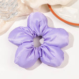 Extra Large Flower Elastic Hair Tie For Women Solid Color Rubber Bands Headband Scrunchie Ponytail Holder Hair Accessories
