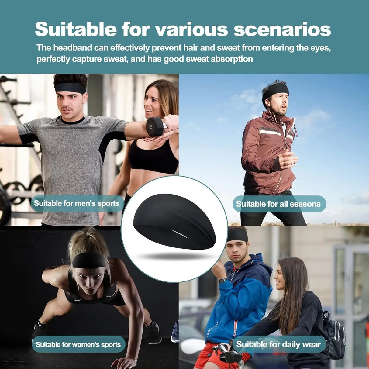 Sports Headbands for Men Moisture Wicking Workout Headband Sweatband Headbands Hairband for Women Men