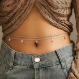 Waist Accessory Fashionable and Personalized Round Bead Chain Twisted Chain Double-layer Women's Waist Chain New Body Chain