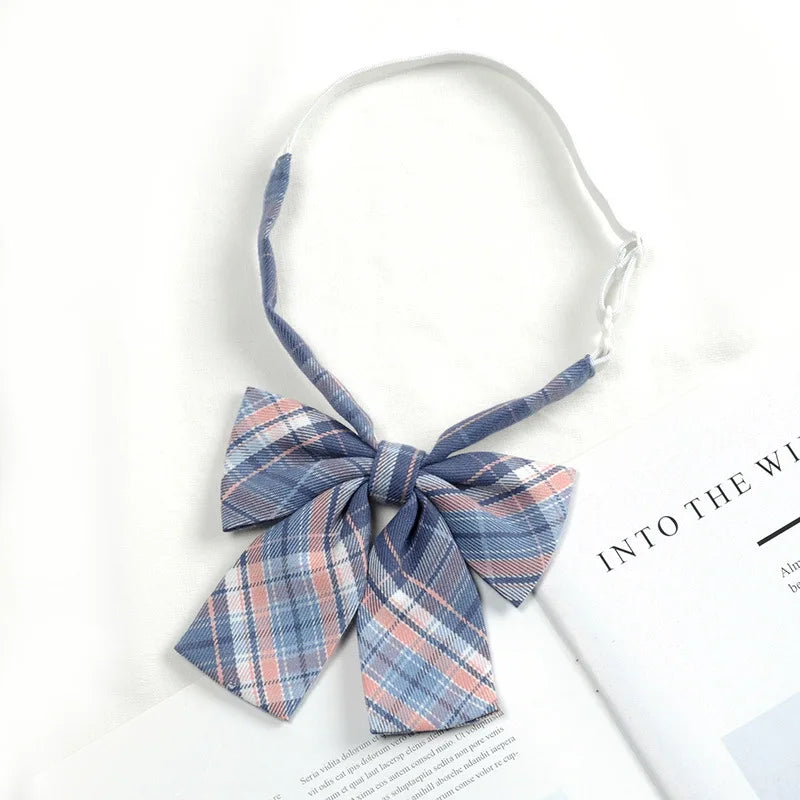 Fashion JK Bowtie Women College Student Collar Tie Cotton Plaid Bowknot Lolita Girls Adjustable Butterfly Anime Cosplay Cravat