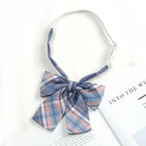 Fashion JK Bowtie Women College Student Collar Tie Cotton Plaid Bowknot Lolita Girls Adjustable Butterfly Anime Cosplay Cravat