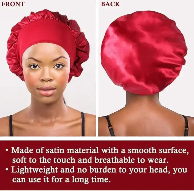 Newly Satin Night Hair Cap Women's Solid Sleeping Hat Sleep Care Bonnet Nightcap for Women Unisex Cap