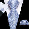 Elegant Multi Floral Silk Mens Tie Hanky Cufflinks Set Jacquard Flower Necktie For Male Wedding Business Party Event Barry.Wang