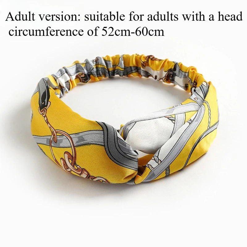 European and American silk elastic elastic cross headband, stylish, simple and versatile headband for parents and children